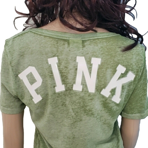 PINK VIictoria's Secret Burnout Tee- Shirt XS - Picture 1 of 6